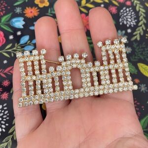 Castle Diamond Costume Brooch